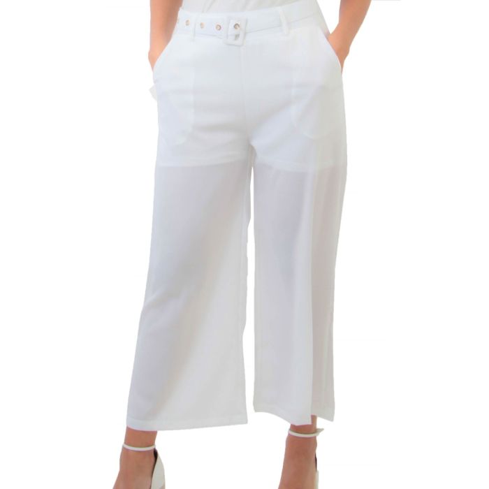 Calça pantacourt best sale branca